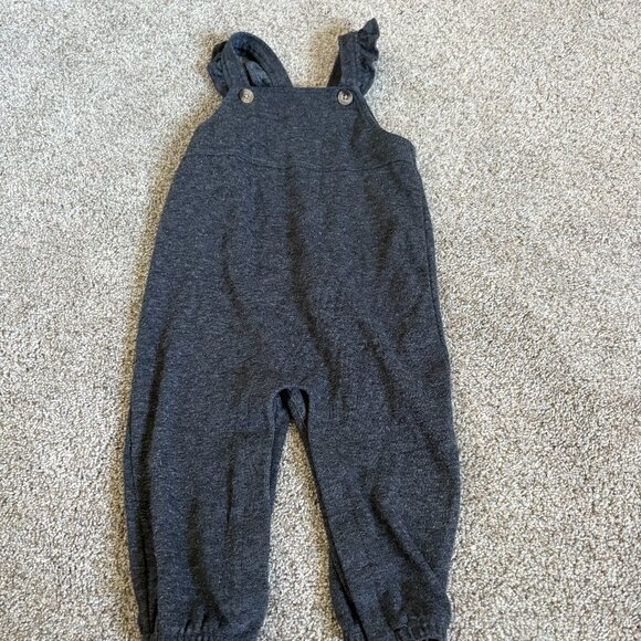 Old Navy Baby Girl Overalls Dark Grey Size 12-18 Months - Picture 1 of 8